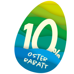 Störer in Eierform mit der Caption "10% Osterrabatt"